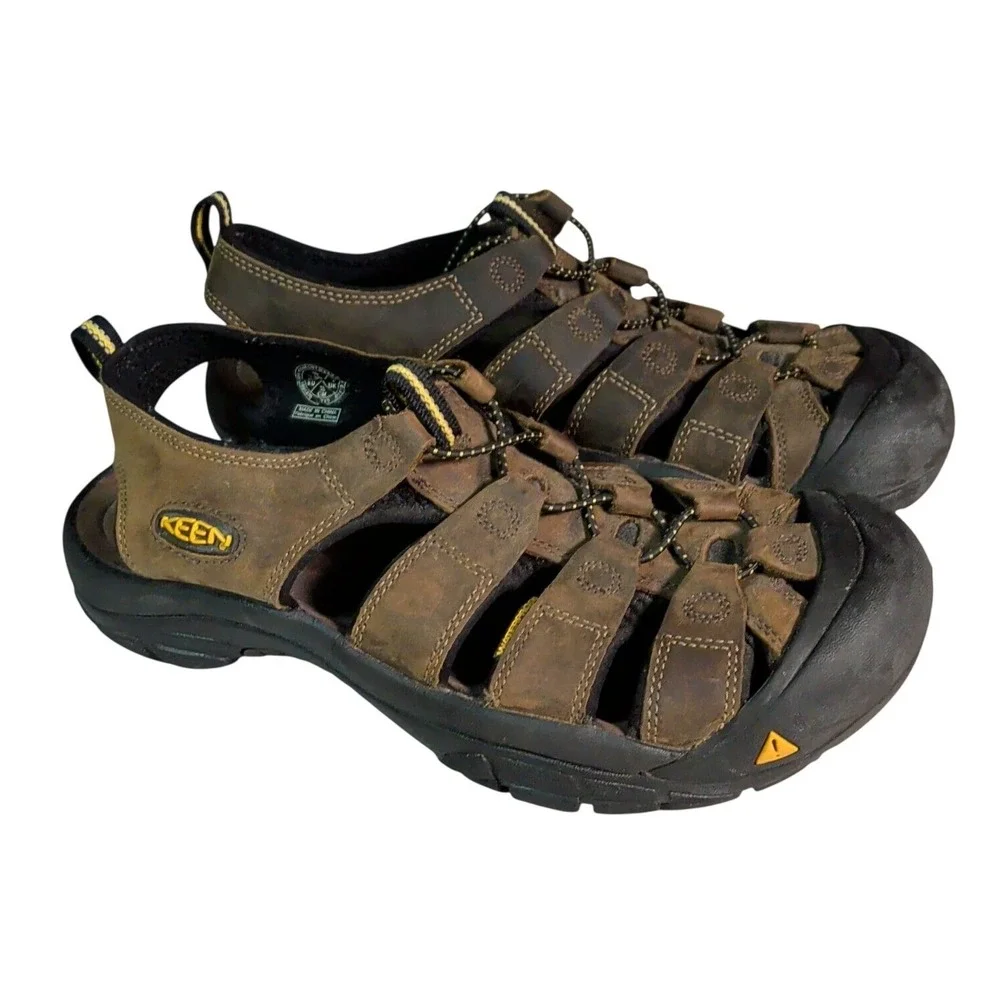 Keen Newport H2 Sandals Mens Size 10 Homing Brown Leather Fisherman Gorpcore